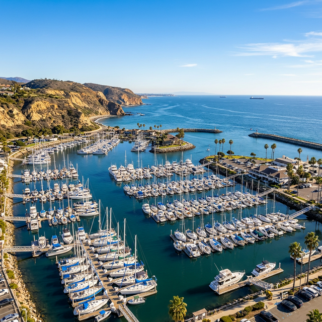 Scenic boating waterway in California — recreational boats on the water