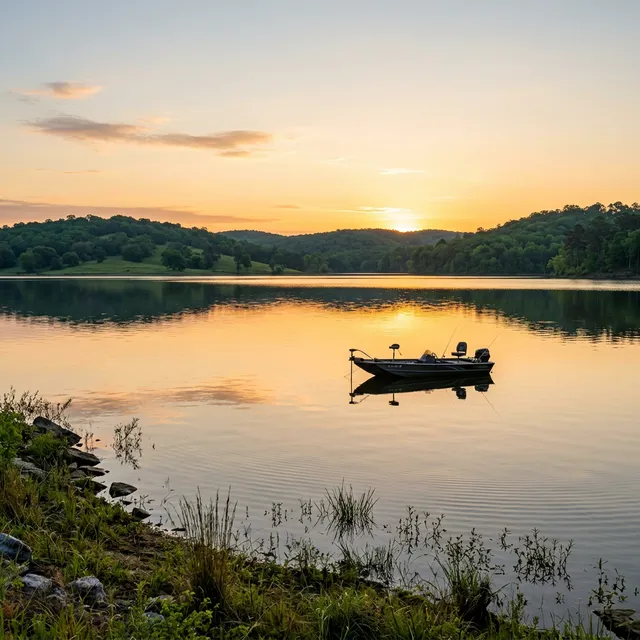 Scenic boating waterway in Texas — recreational boats on the water